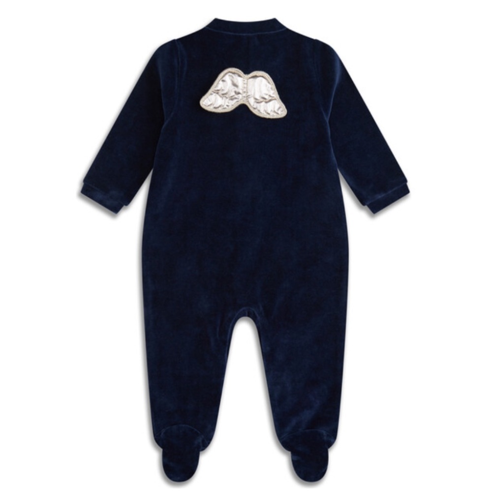 Marie Chantal Navy Velour Onesie 6 month New w Tags